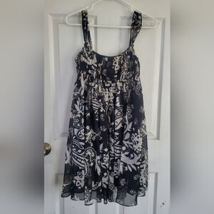 Inc International Concept Baby Doll Floral Paisley Print Sheer Mini Dress, Sze 2